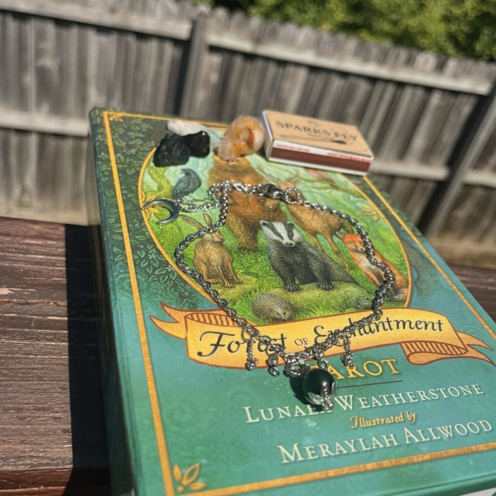 Silver Necklace with Moss Agate